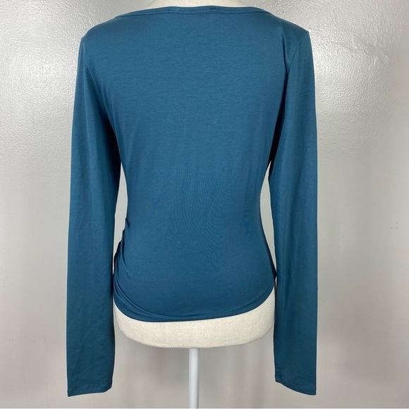 Peruvian Connection scoop neck one side ruched top Sz S - Picture 4 of 6